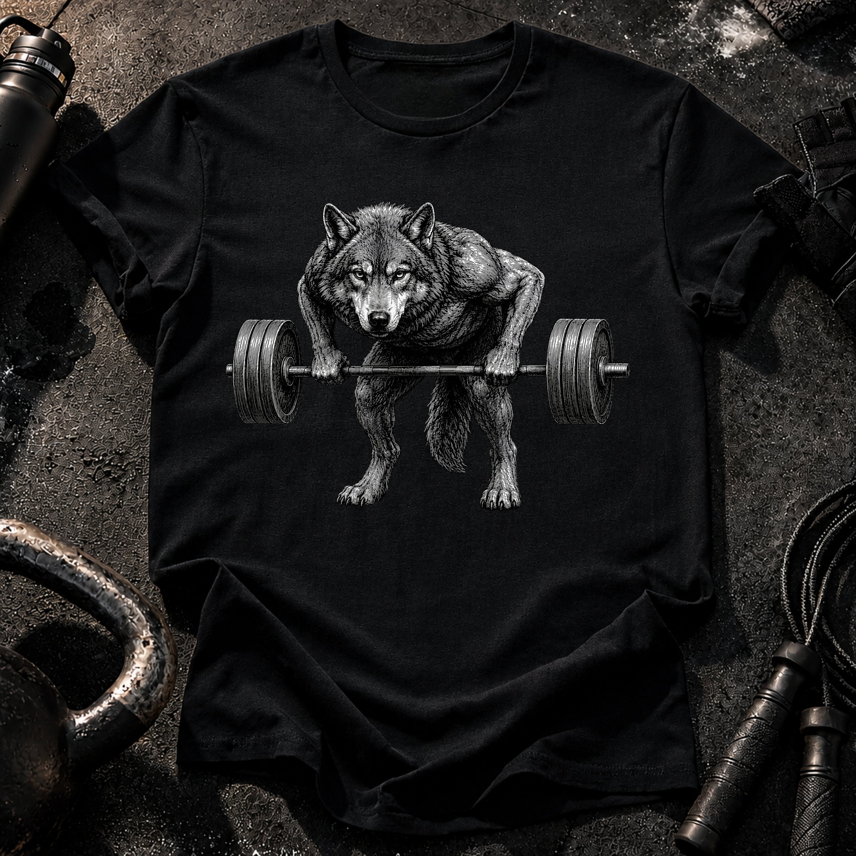 Wolf Barbell Row T-Shirt