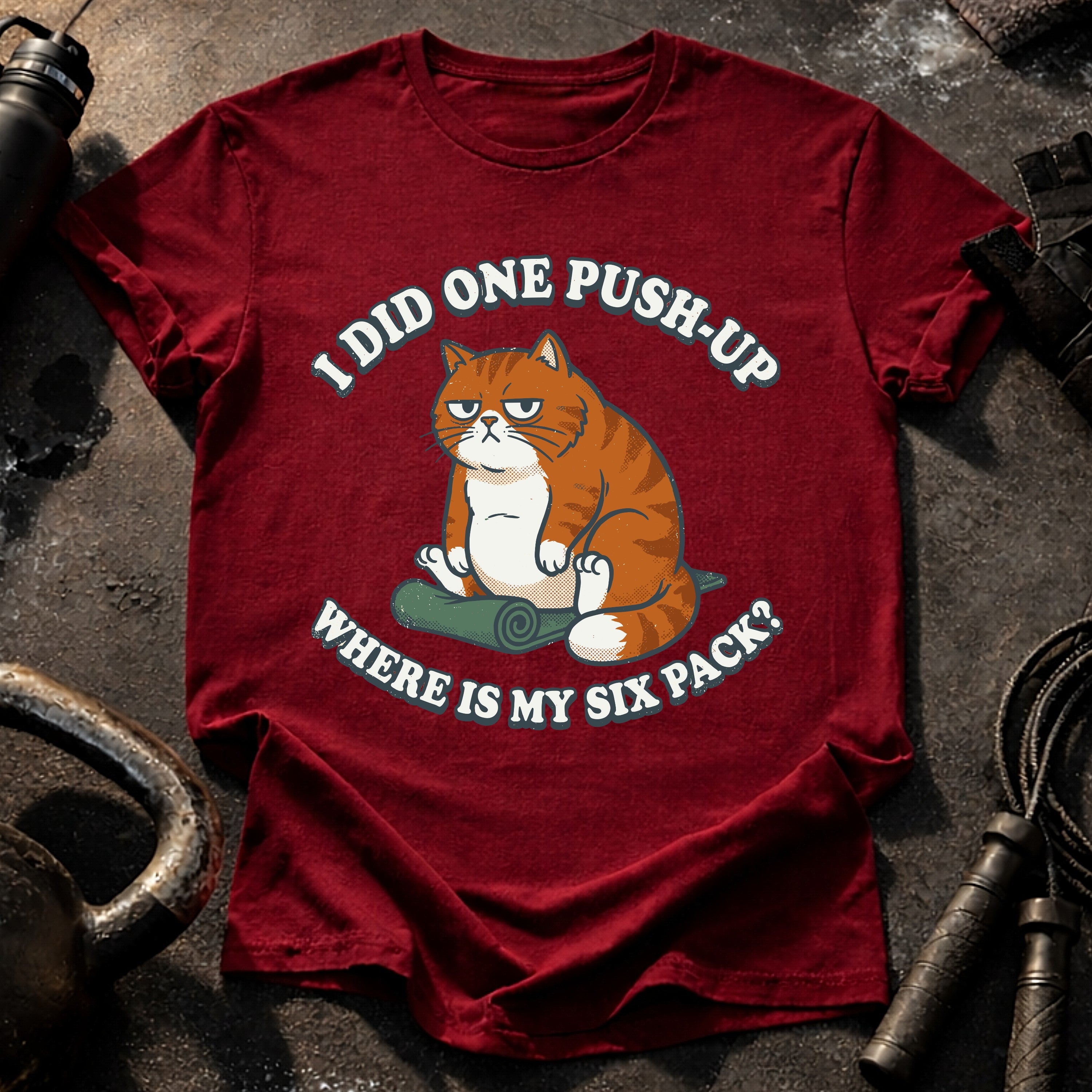 One Push Up Cat T-Shirt