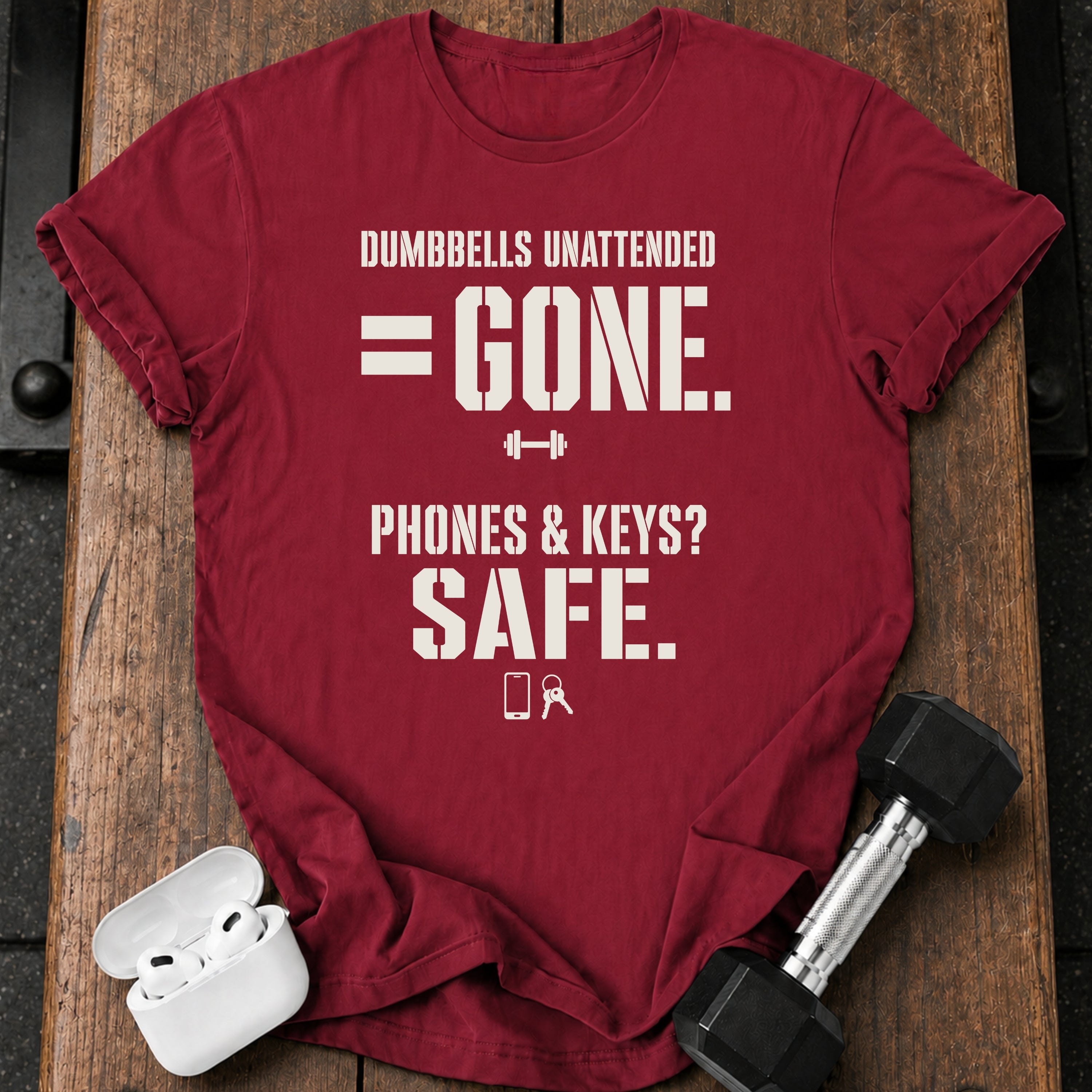 Dumbbells Unattended T-Shirts