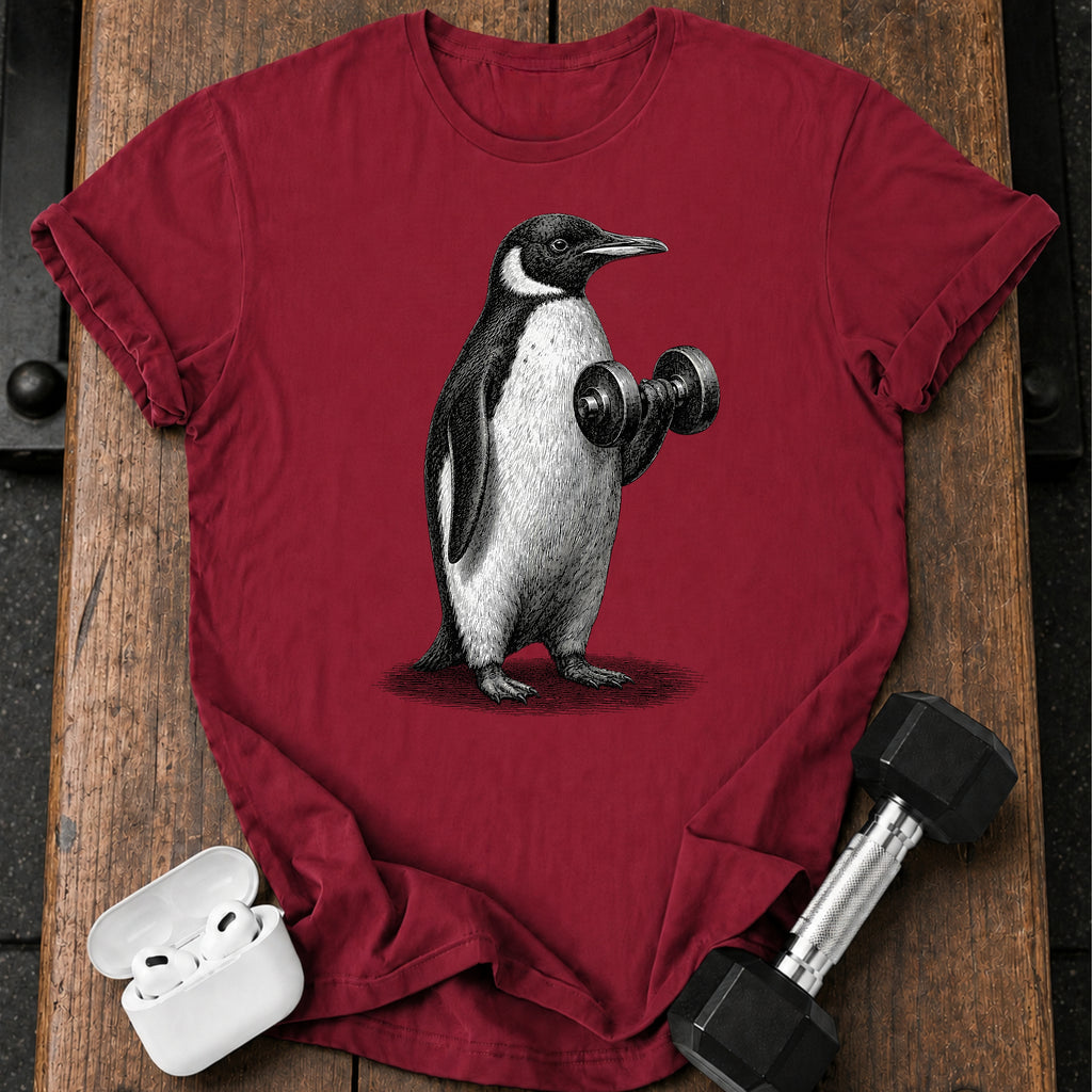 Penguin Dumbbell Curl T-Shirt
