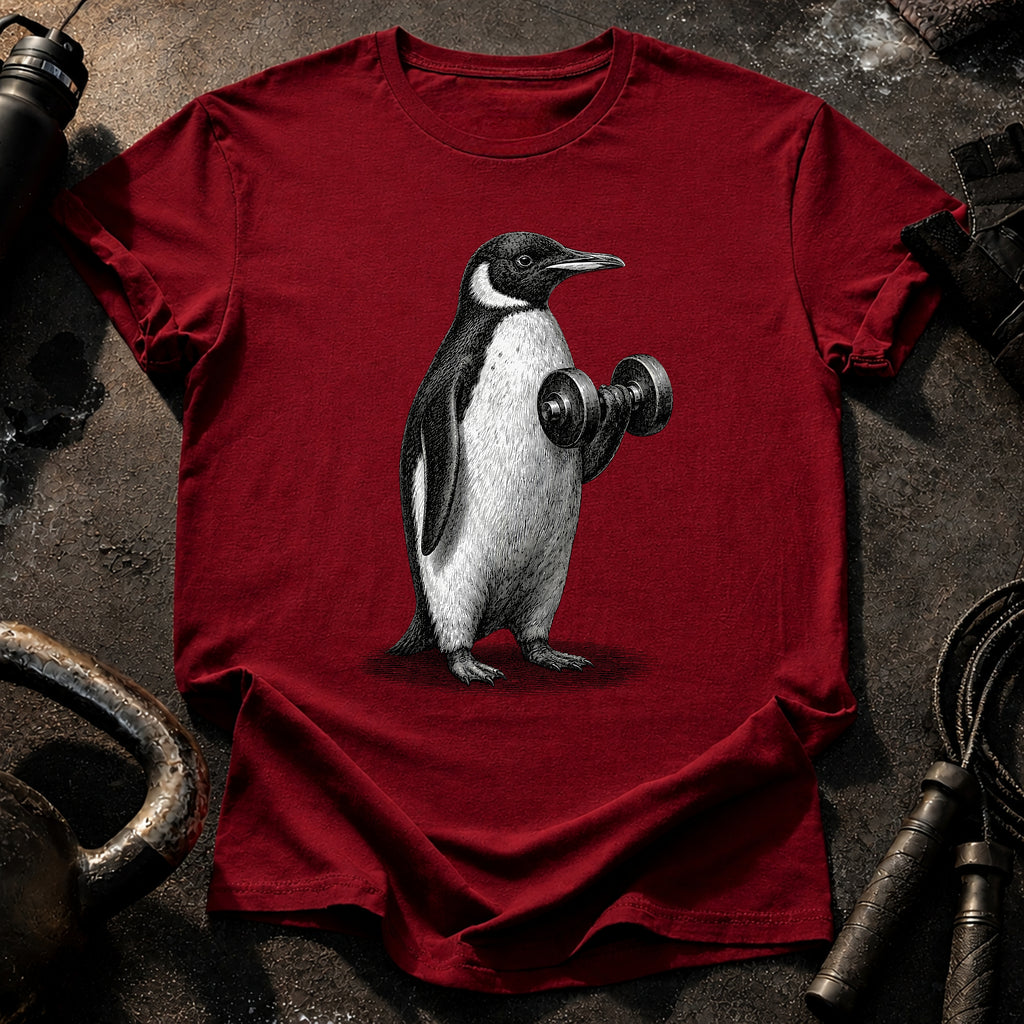 Penguin Dumbbell Curl T-Shirt