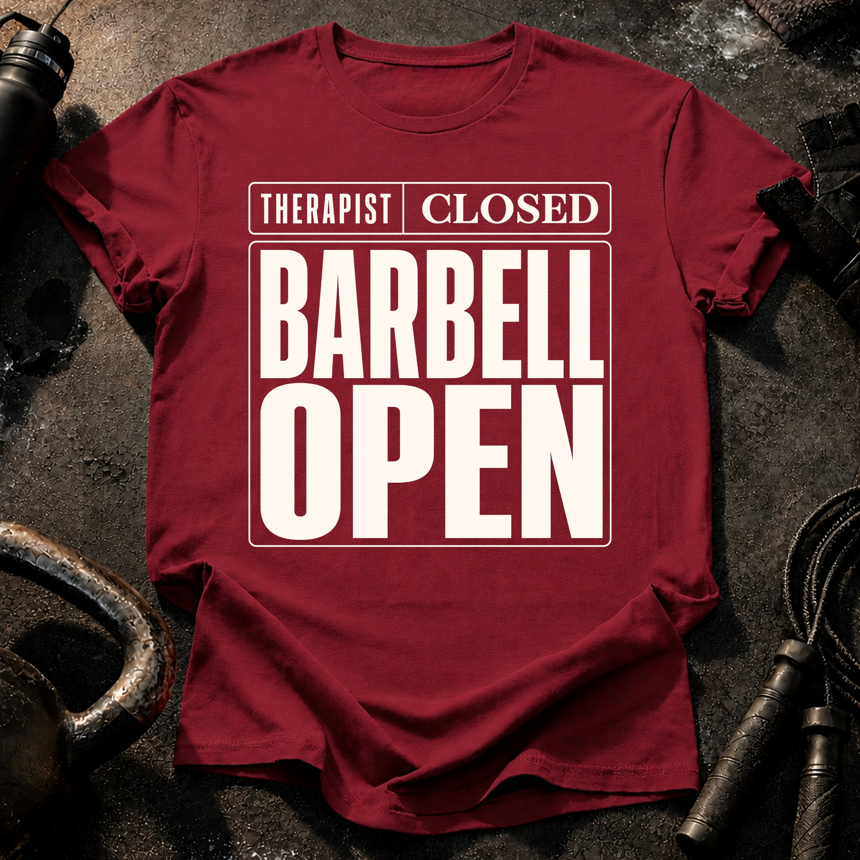 Therapist Closed Barbell Open T-Shirt