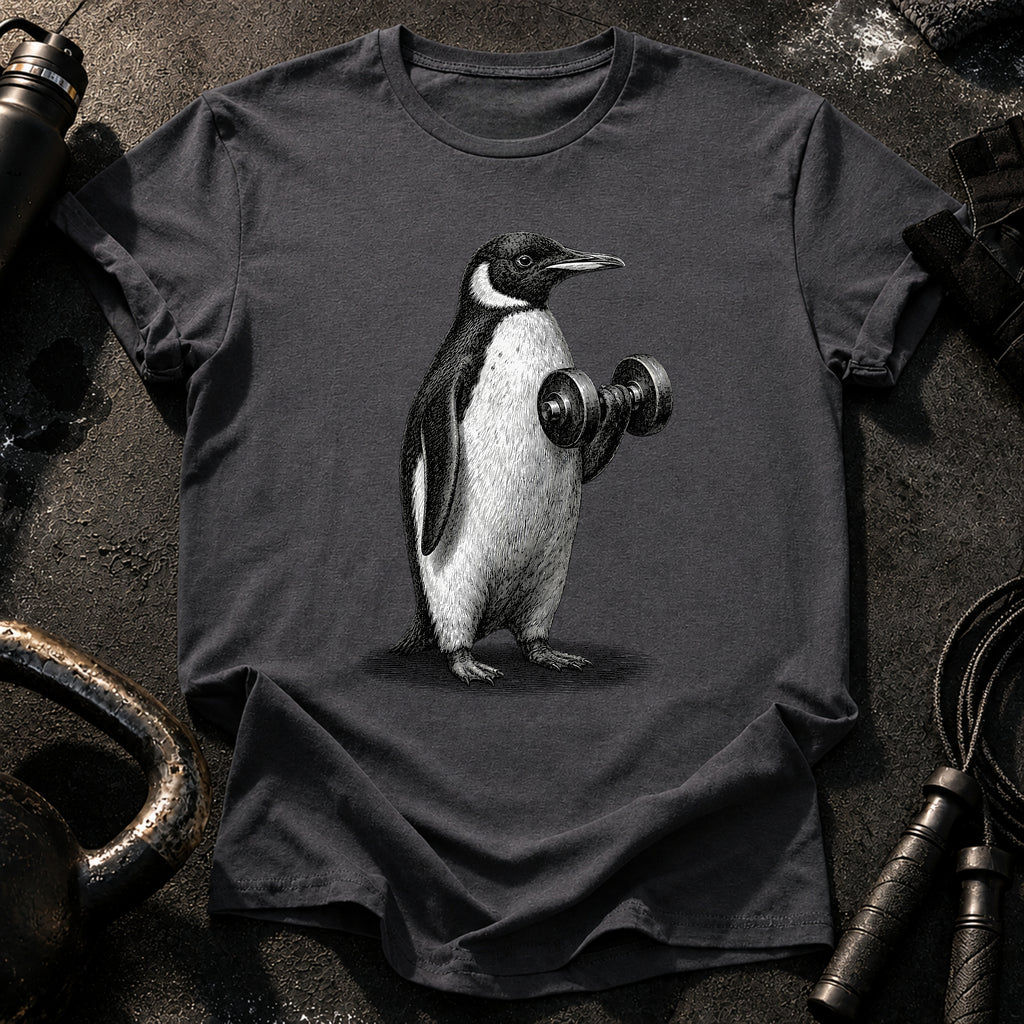 Penguin Dumbbell Curl T-Shirt