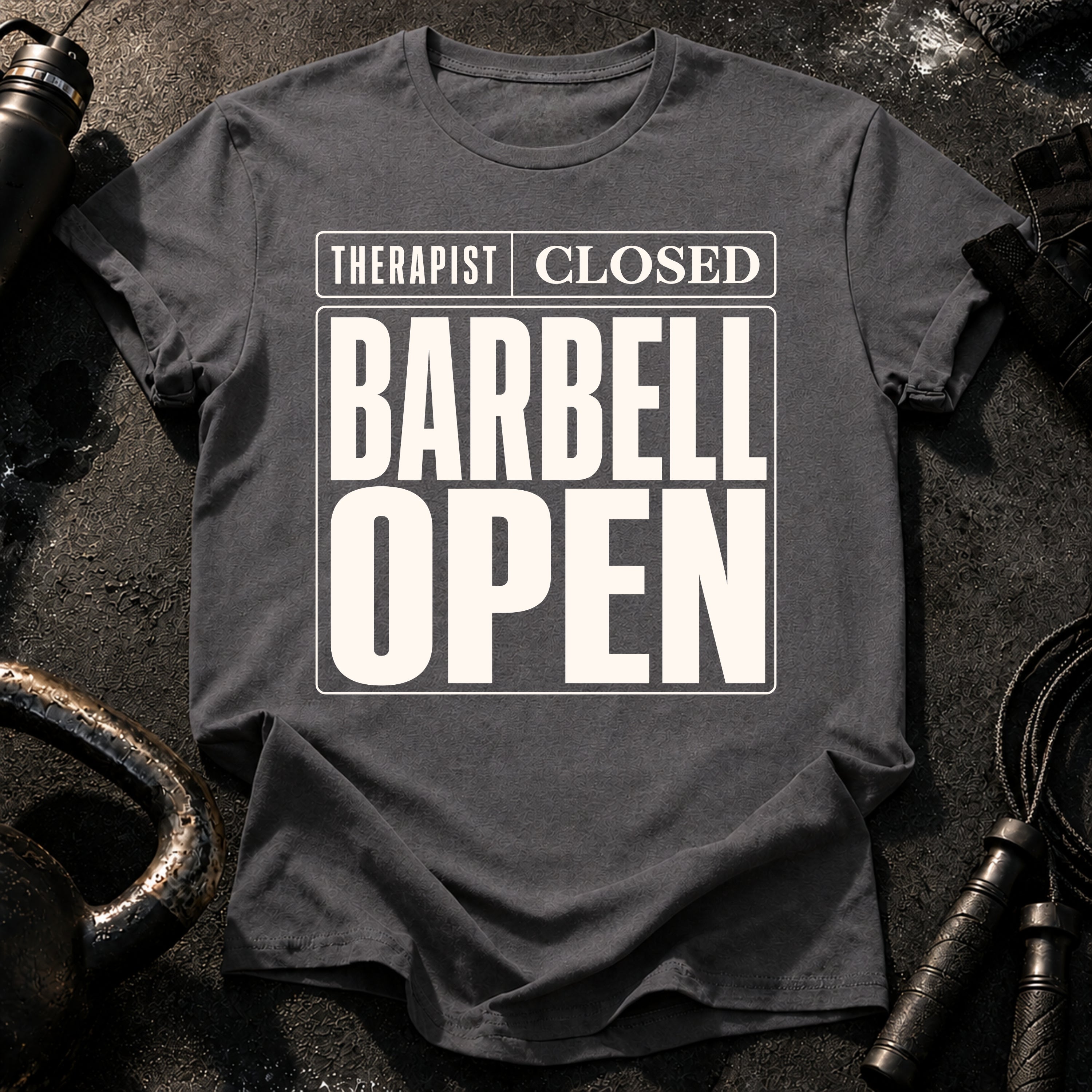 Therapist Closed Barbell Open T-Shirt