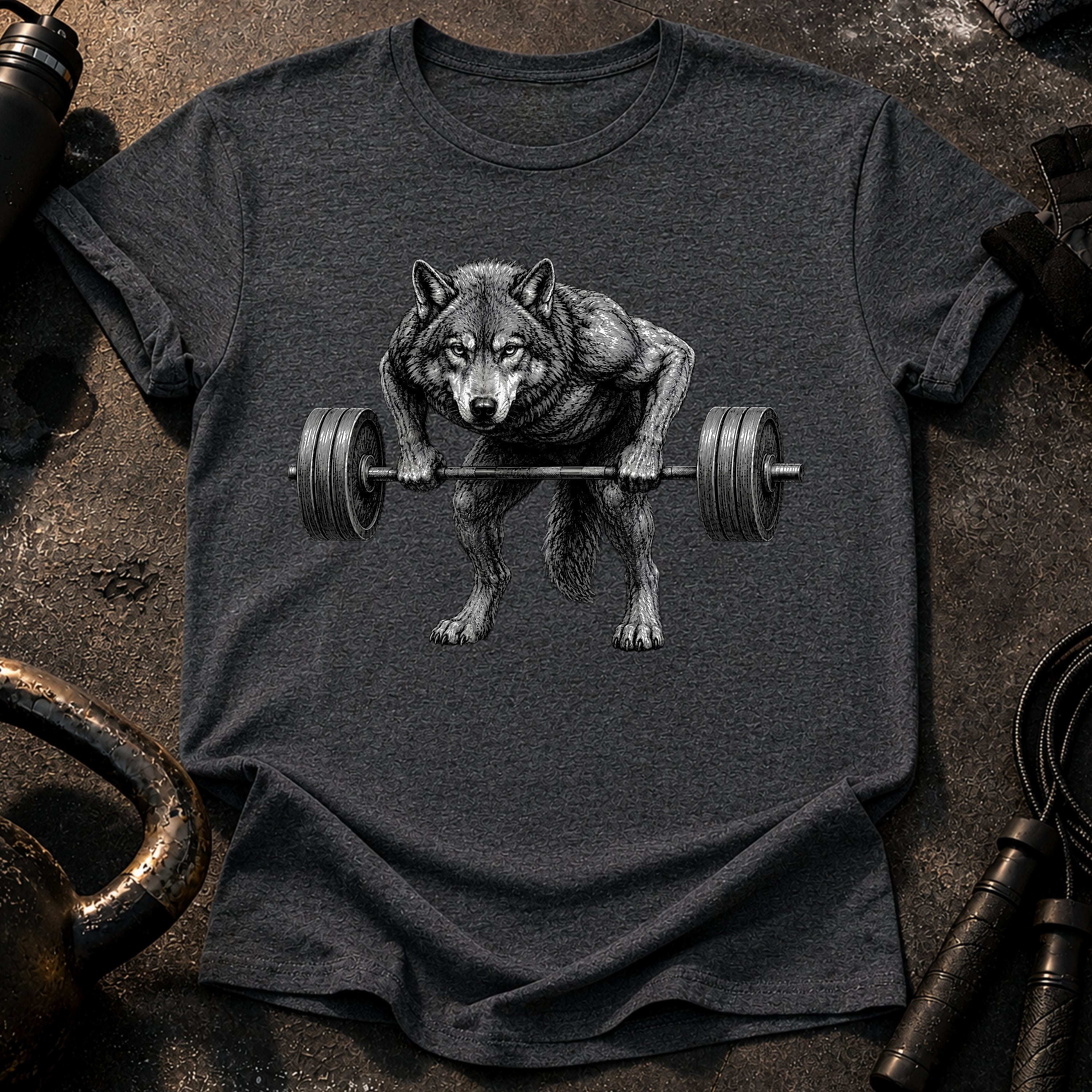 Wolf Barbell Row T-Shirt