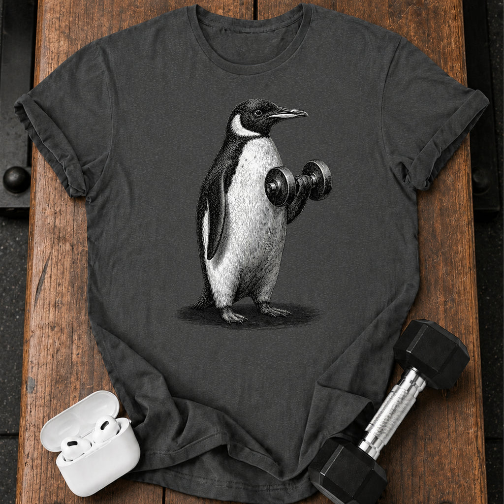 Penguin Dumbbell Curl T-Shirt