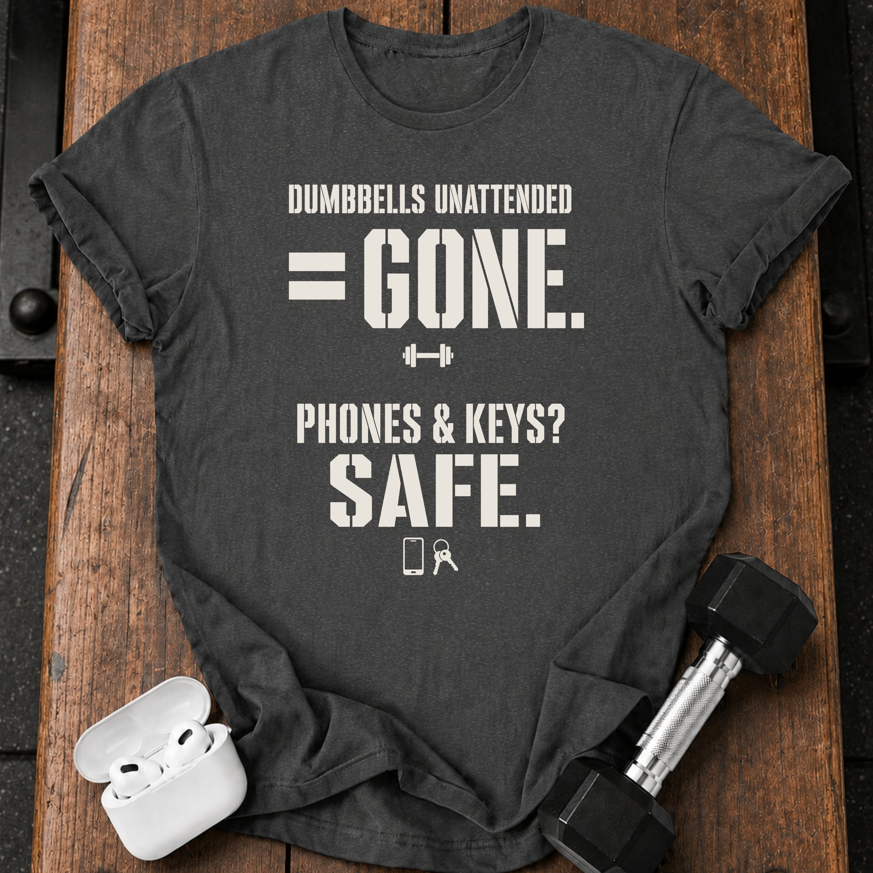 Dumbbells Unattended T-Shirts