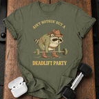 Deadlift Party Raccoon T-Shirt