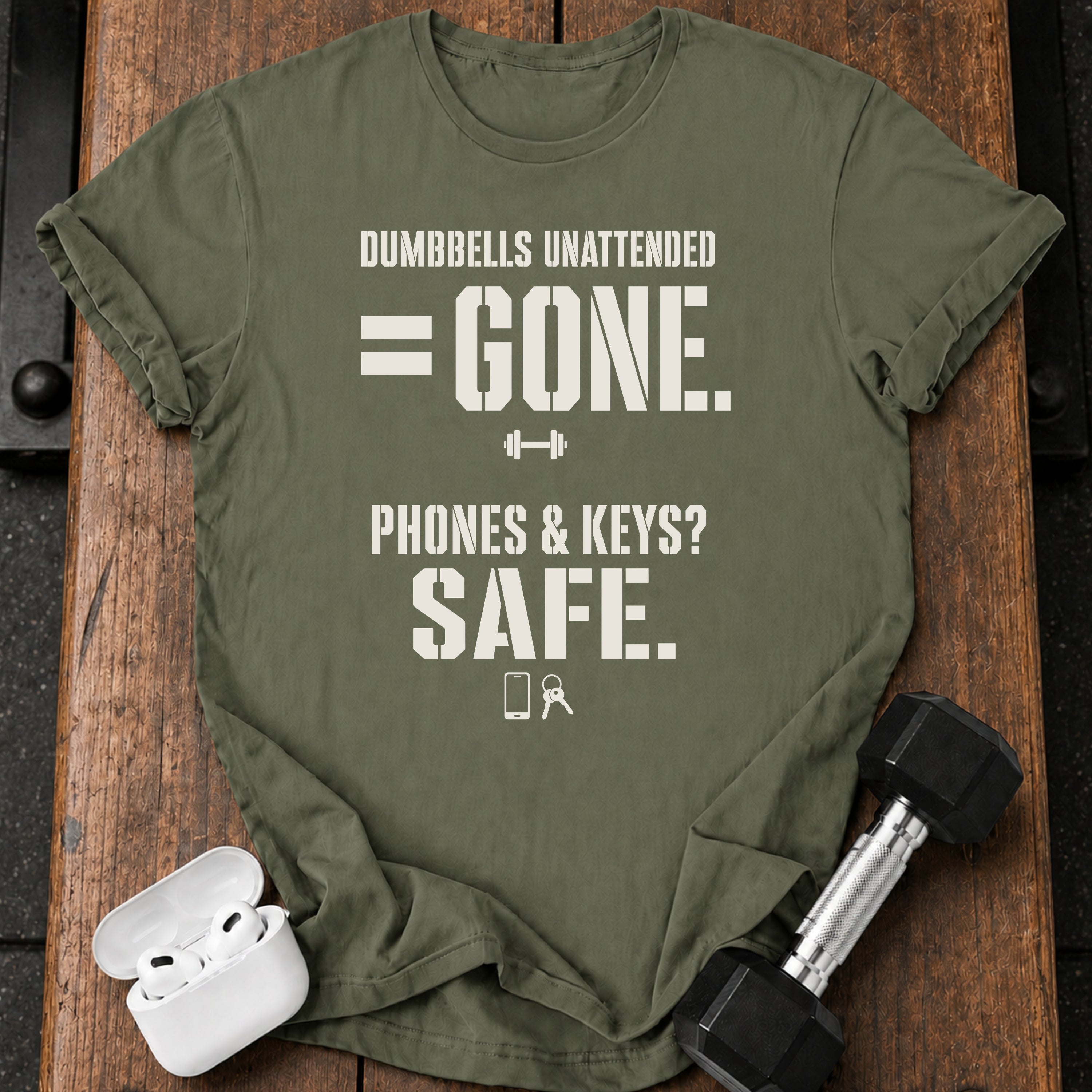 Dumbbells Unattended T-Shirts