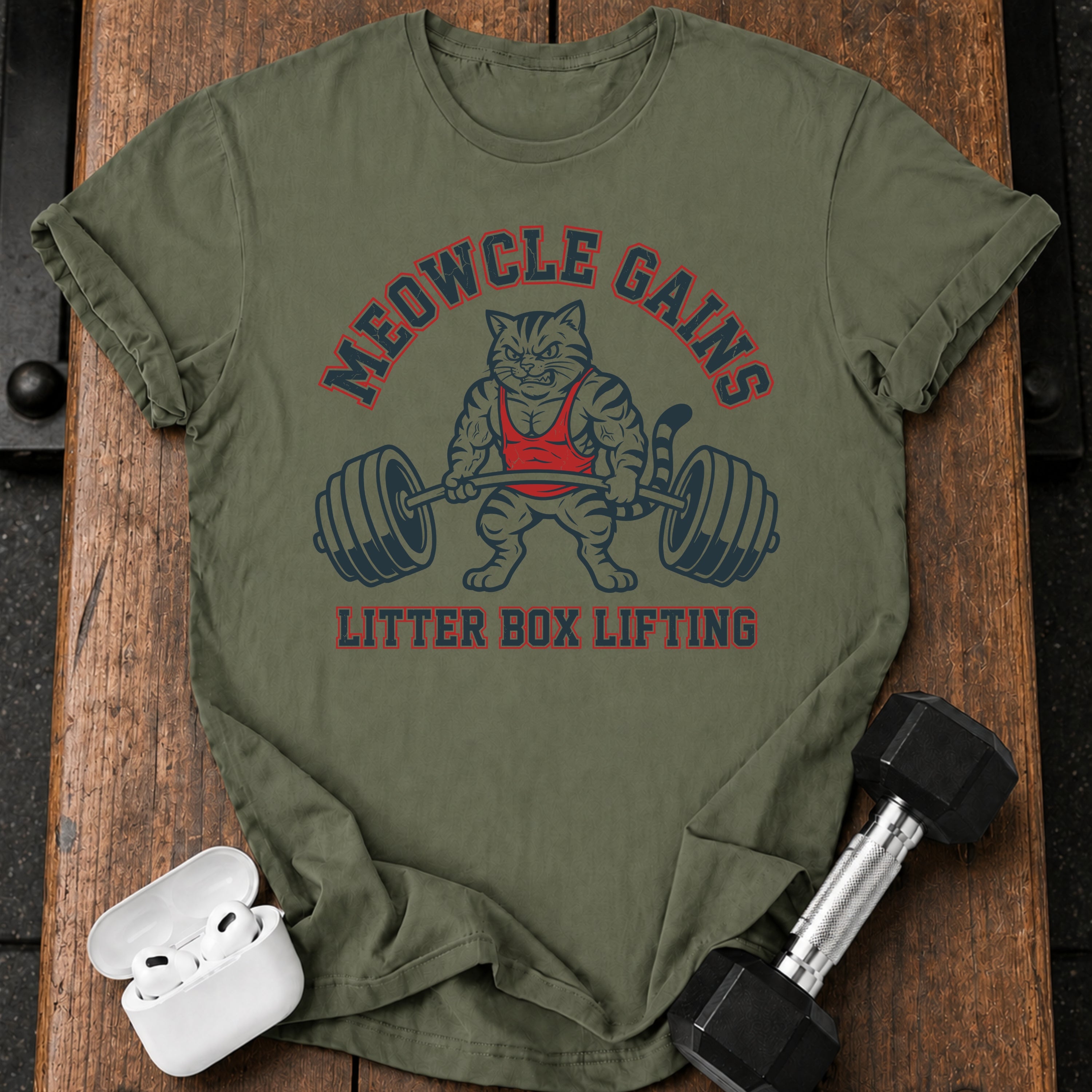 Meowcle Gains Gym T-Shirt