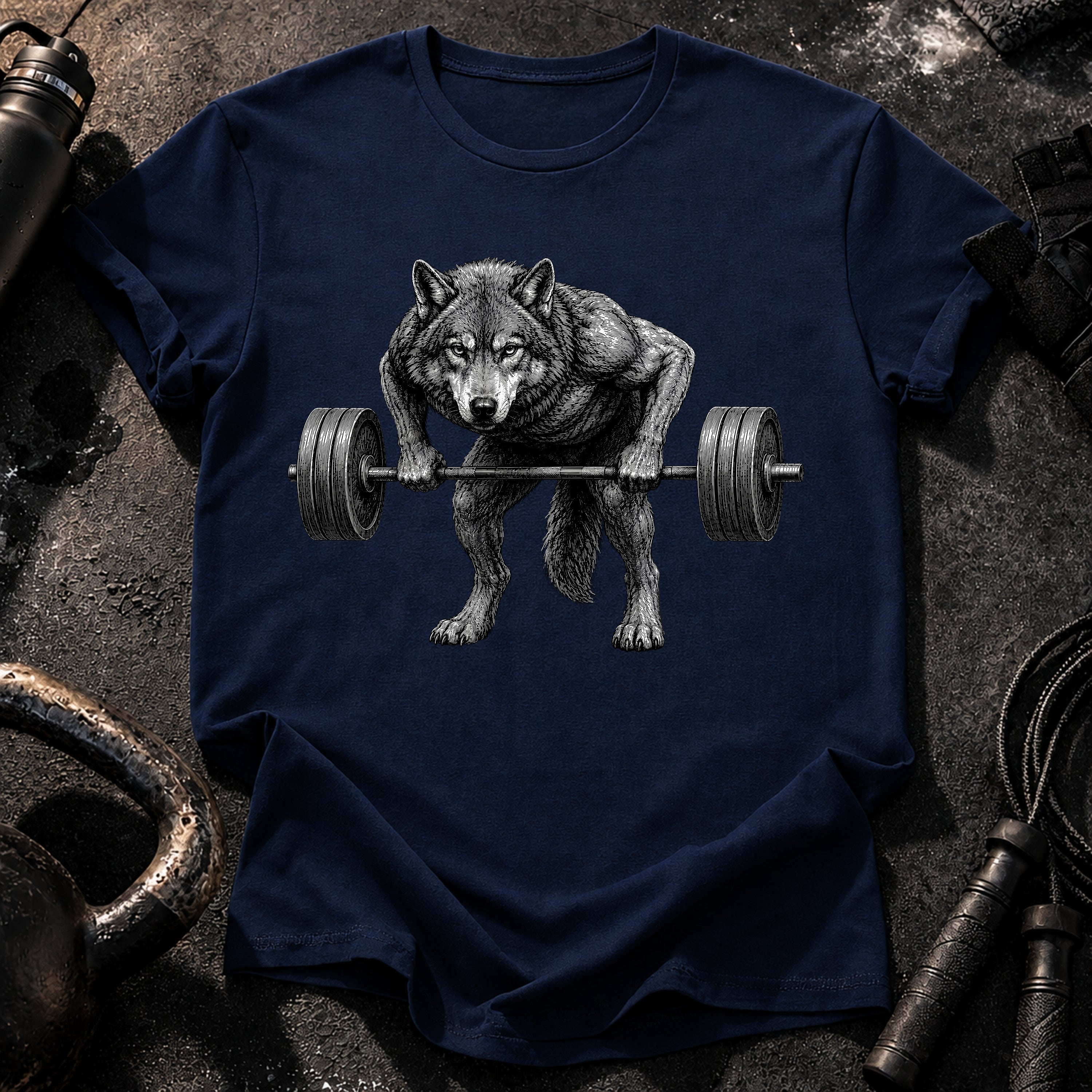 Wolf Barbell Row T-Shirt
