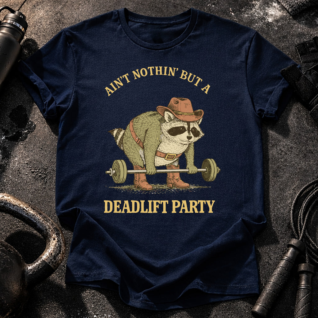 Deadlift Party Raccoon T-Shirt