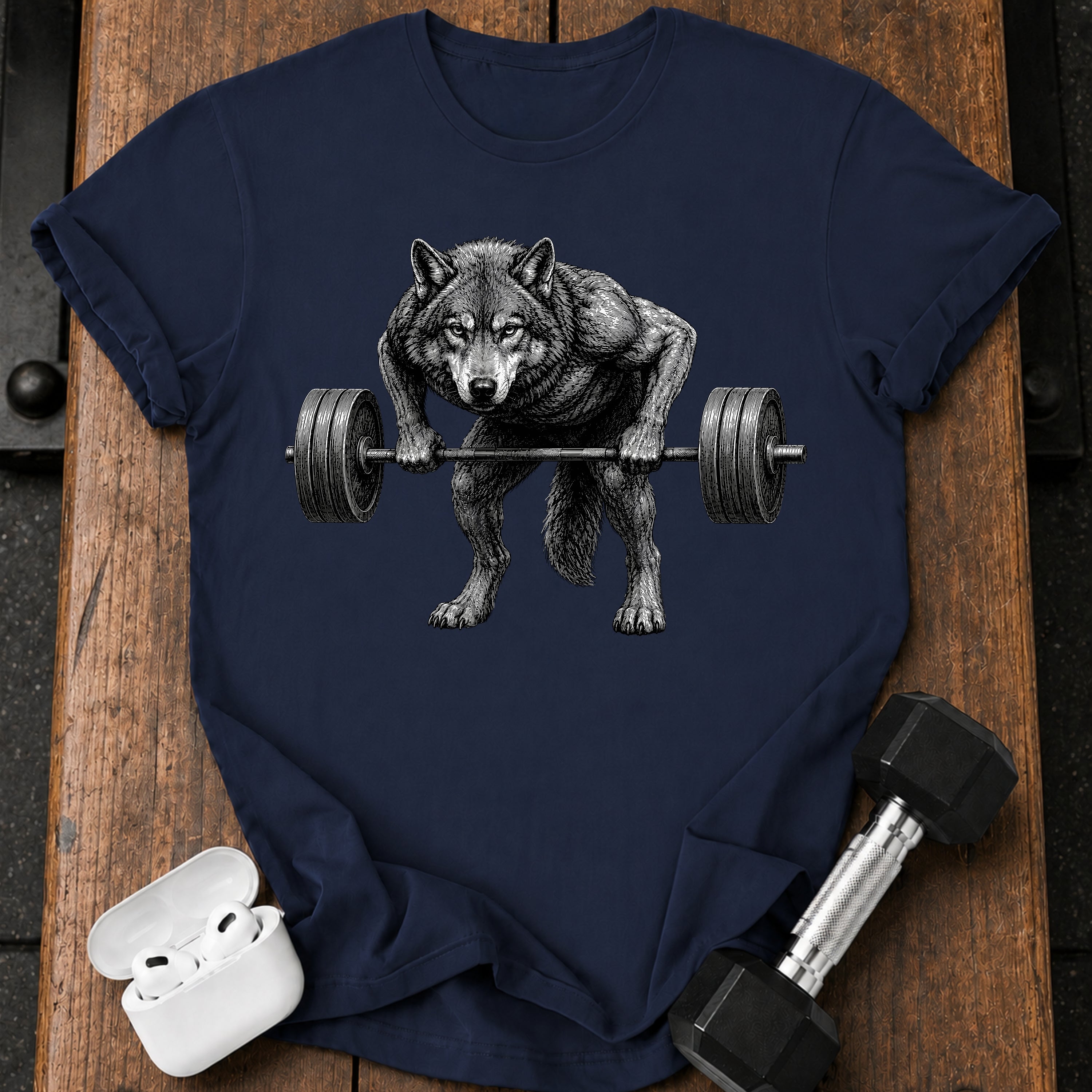 Wolf Barbell Row T-Shirt