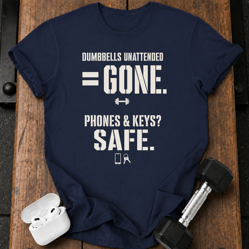 Dumbbells Unattended T-Shirts