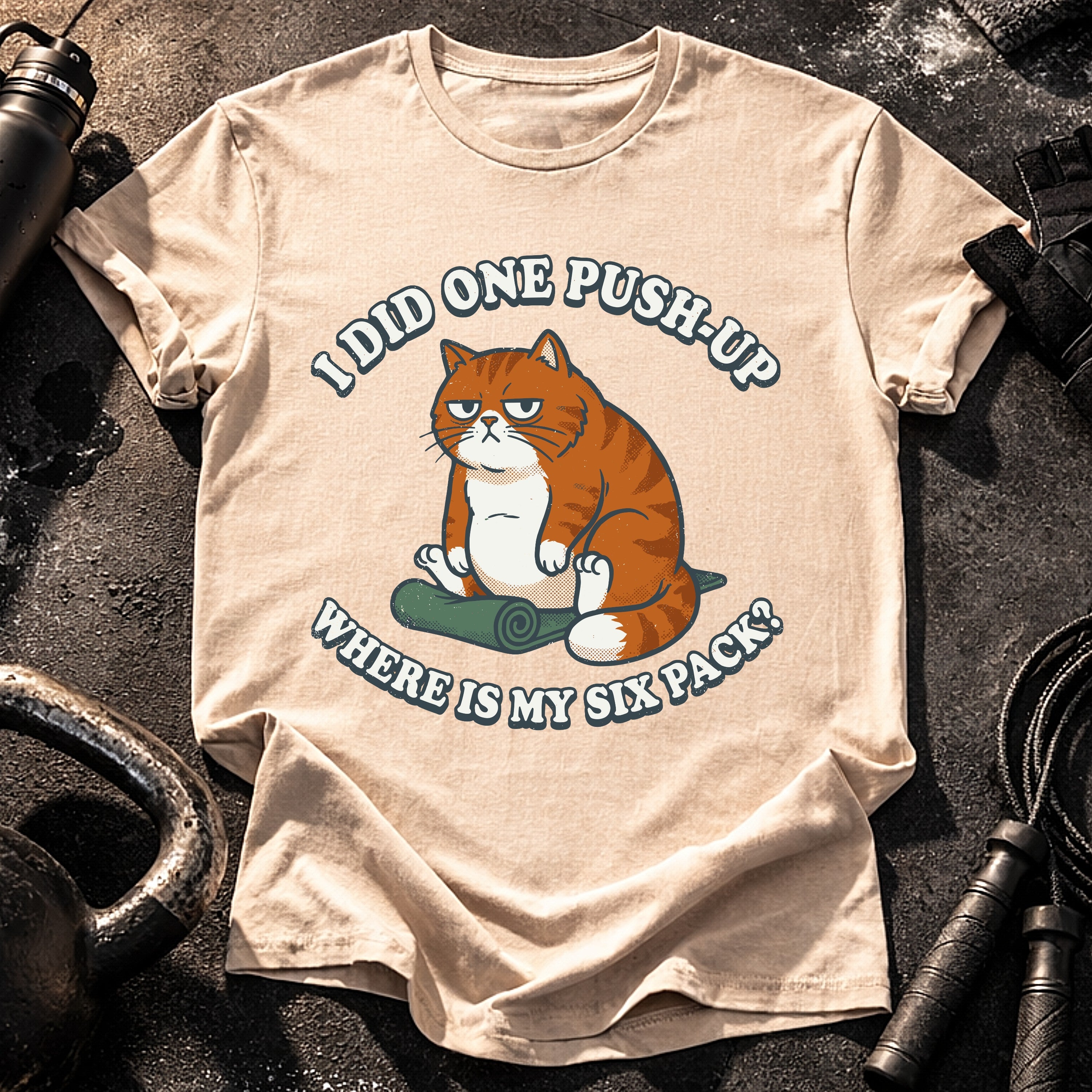 One Push Up Cat T-Shirt