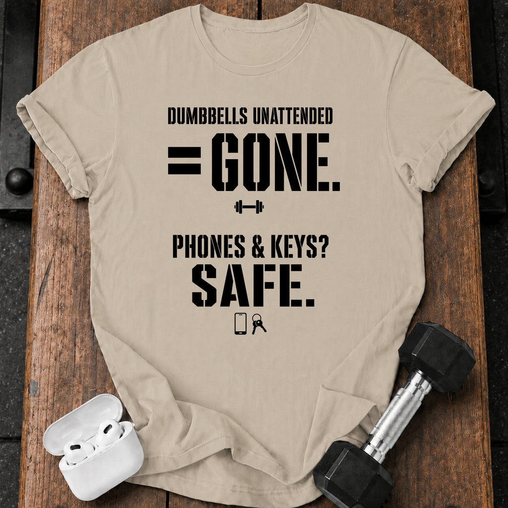 Dumbbells Unattended T-Shirts
