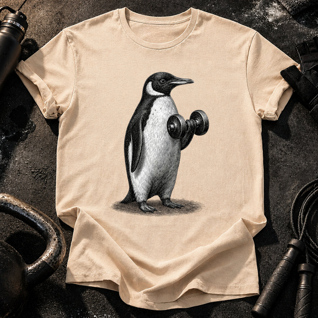 Penguin Dumbbell Curl T-Shirt