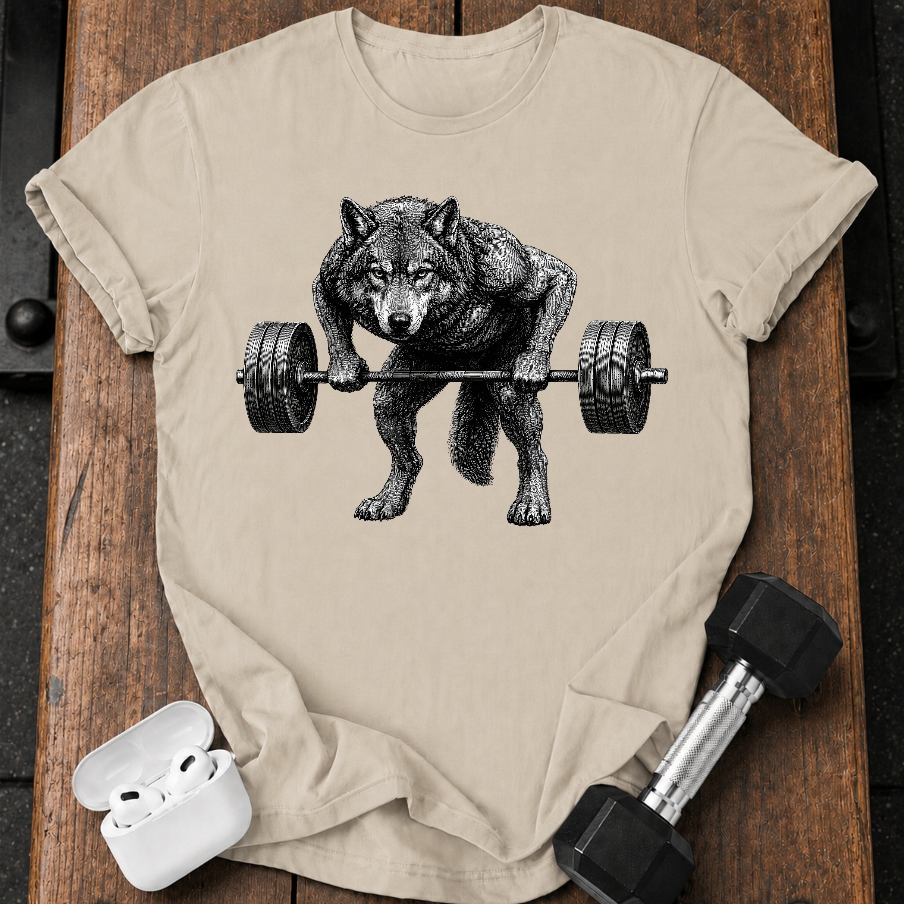 Wolf Barbell Row T-Shirt