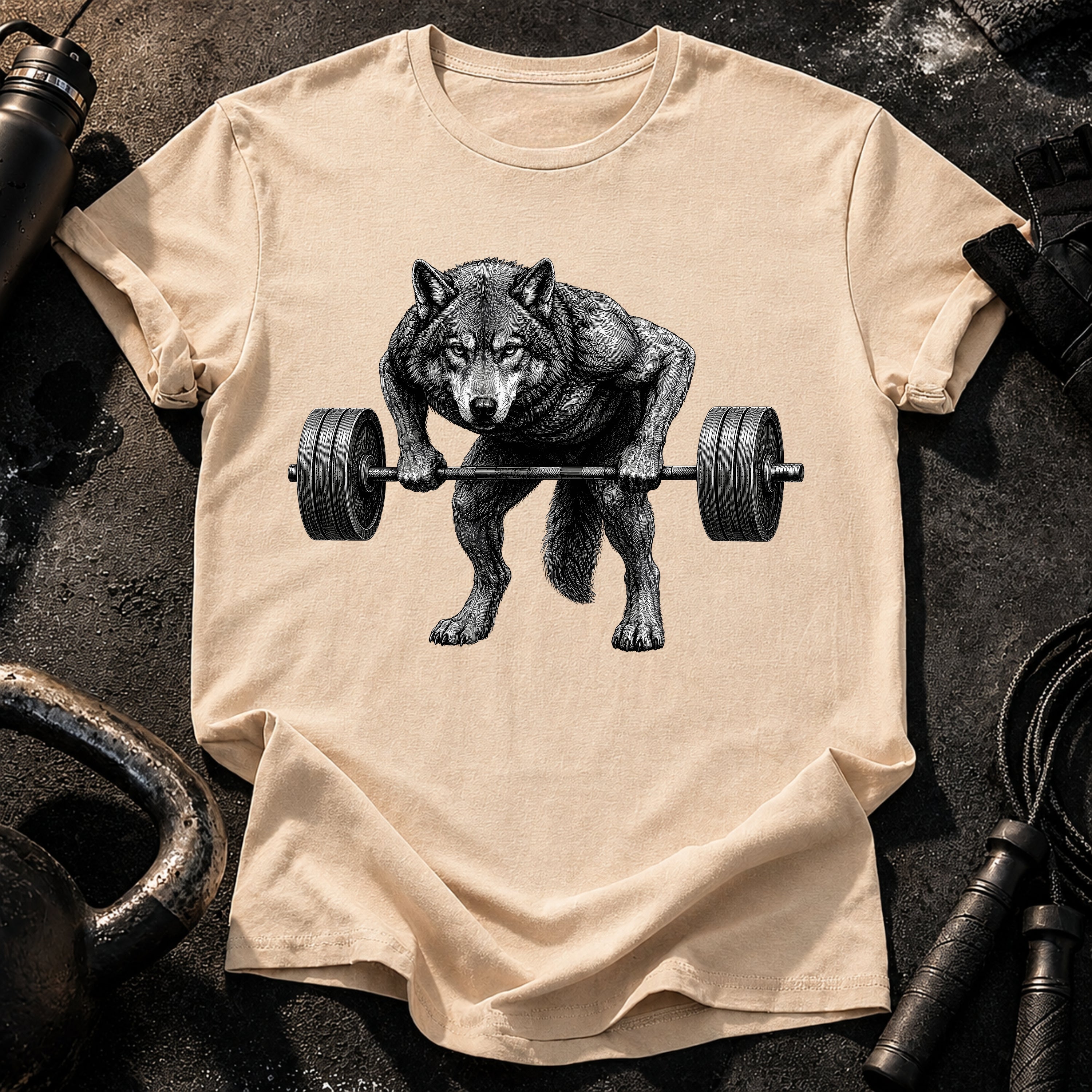 Wolf Barbell Row T-Shirt