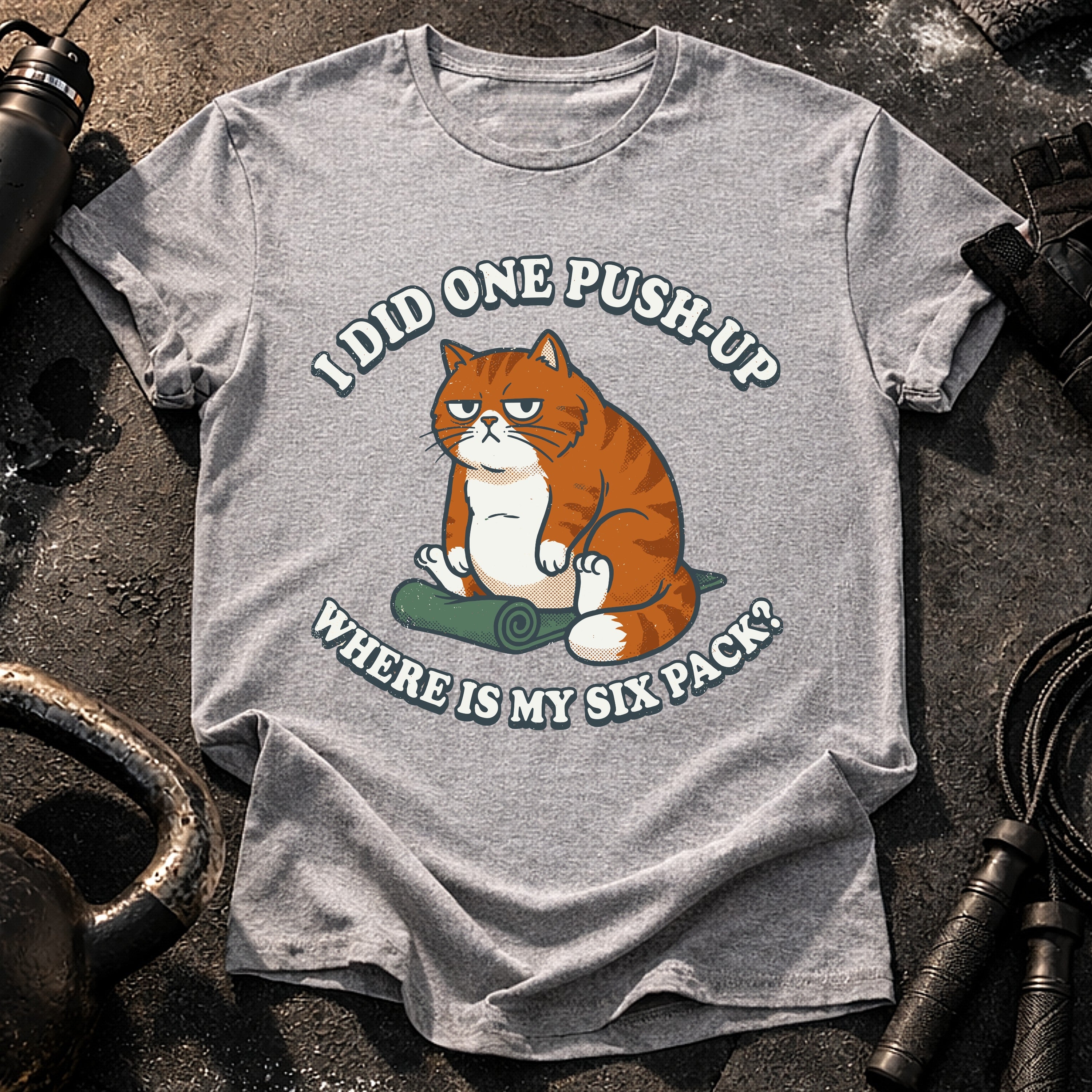 One Push Up Cat T-Shirt