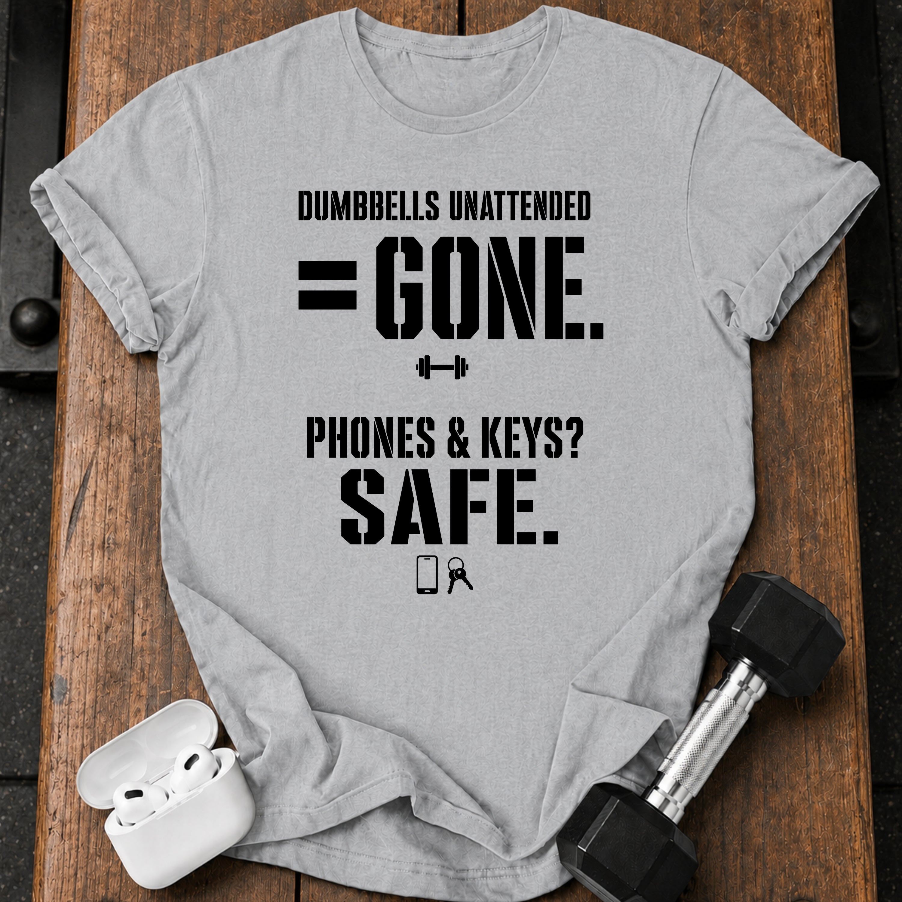 Dumbbells Unattended T-Shirts