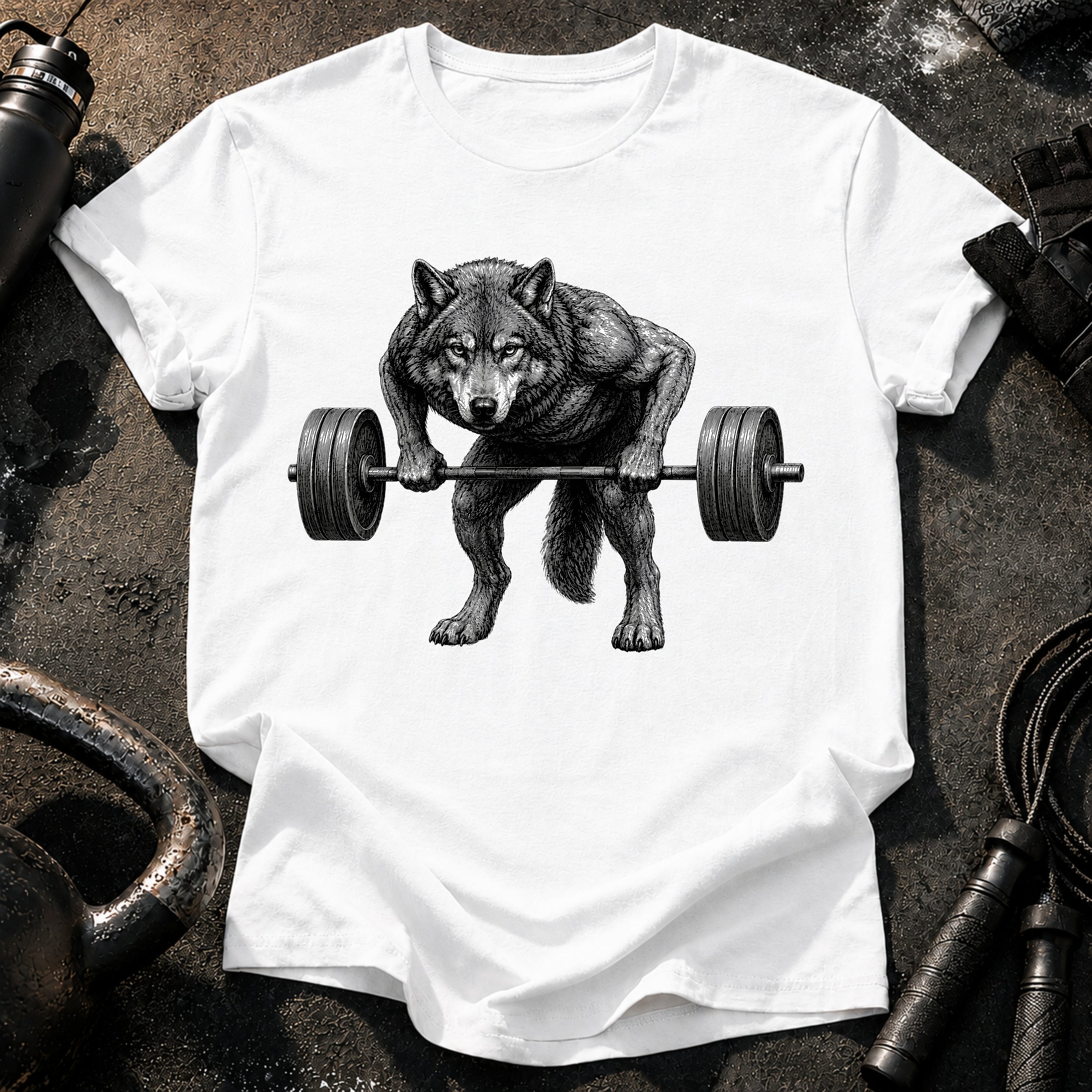 Wolf Barbell Row T-Shirt